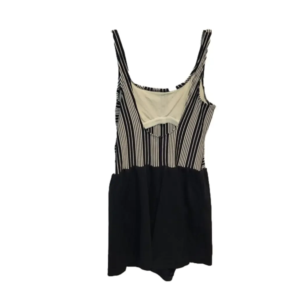 Vintage Jantzen dark navy/white  striped one-piece swimsuit/romper